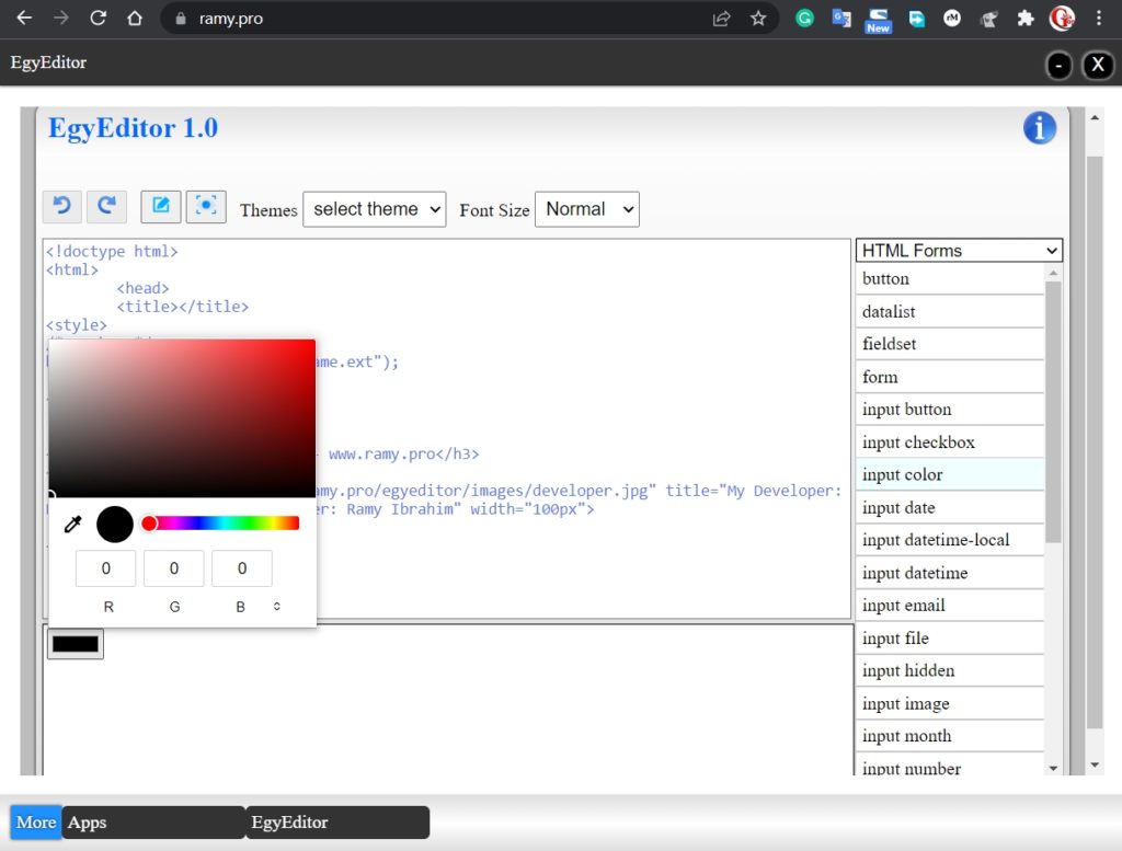EgyEditor App running through ramy.pro