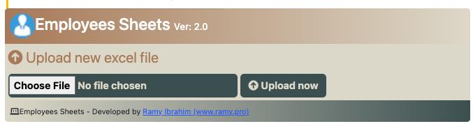 Upload a new excel file