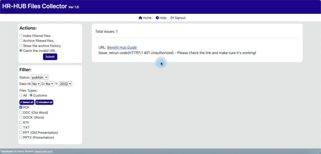 Fles collector - URL validation